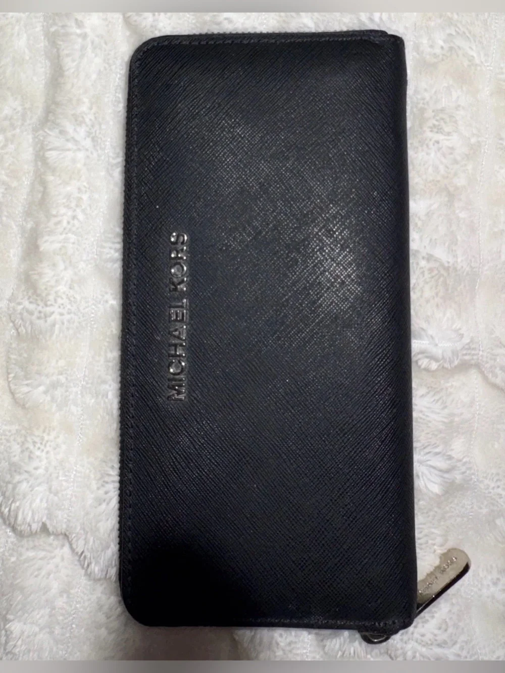 Michael Kors Black Textured Saffiano Continental Wallet